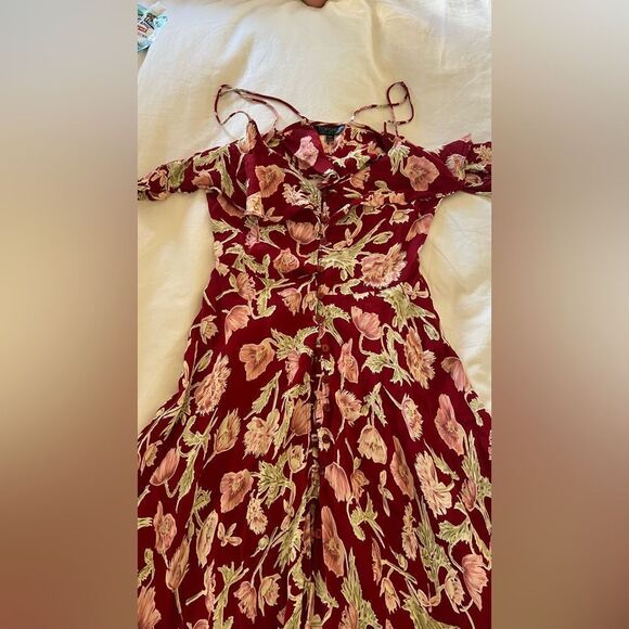 Topshop Floral Red Dress - Picture 4 of 6